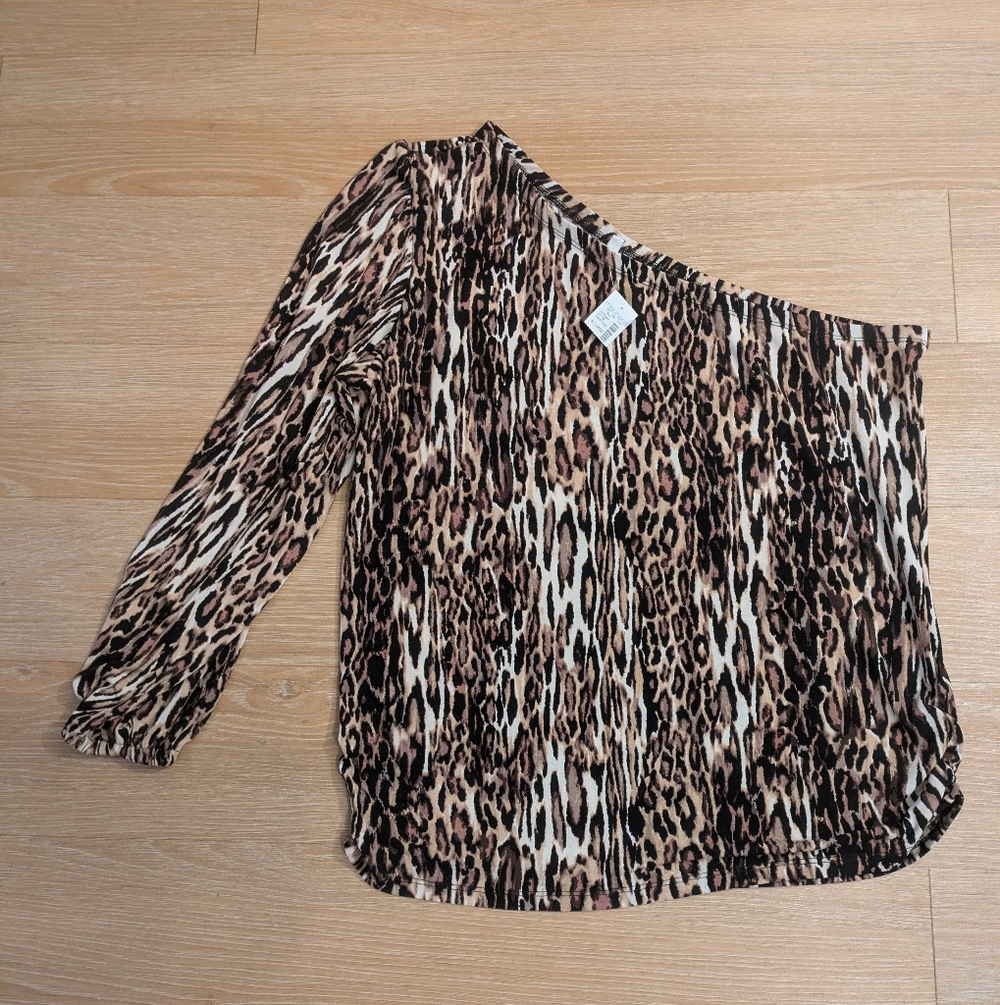 Maurices Animal Print One-Shoulder Blouse
